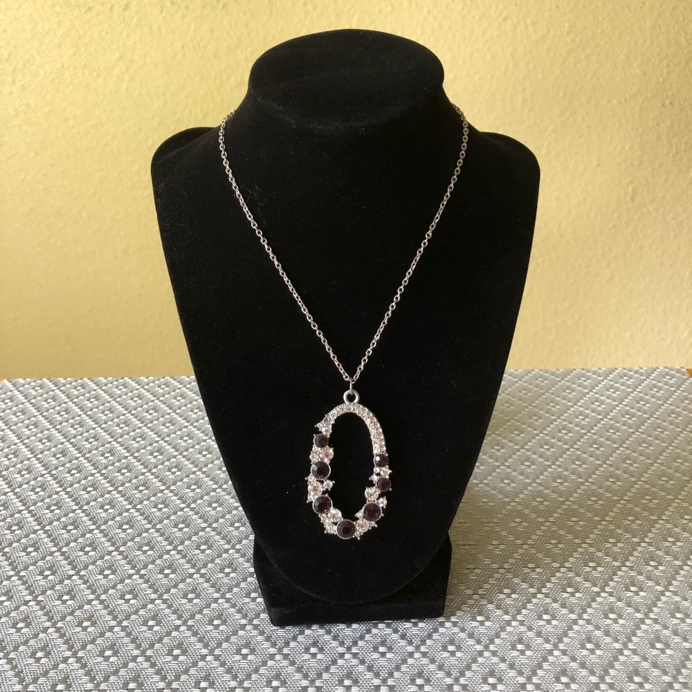 - Paparazzi Purple Rhinestone & Silver Pendant Long Necklace.